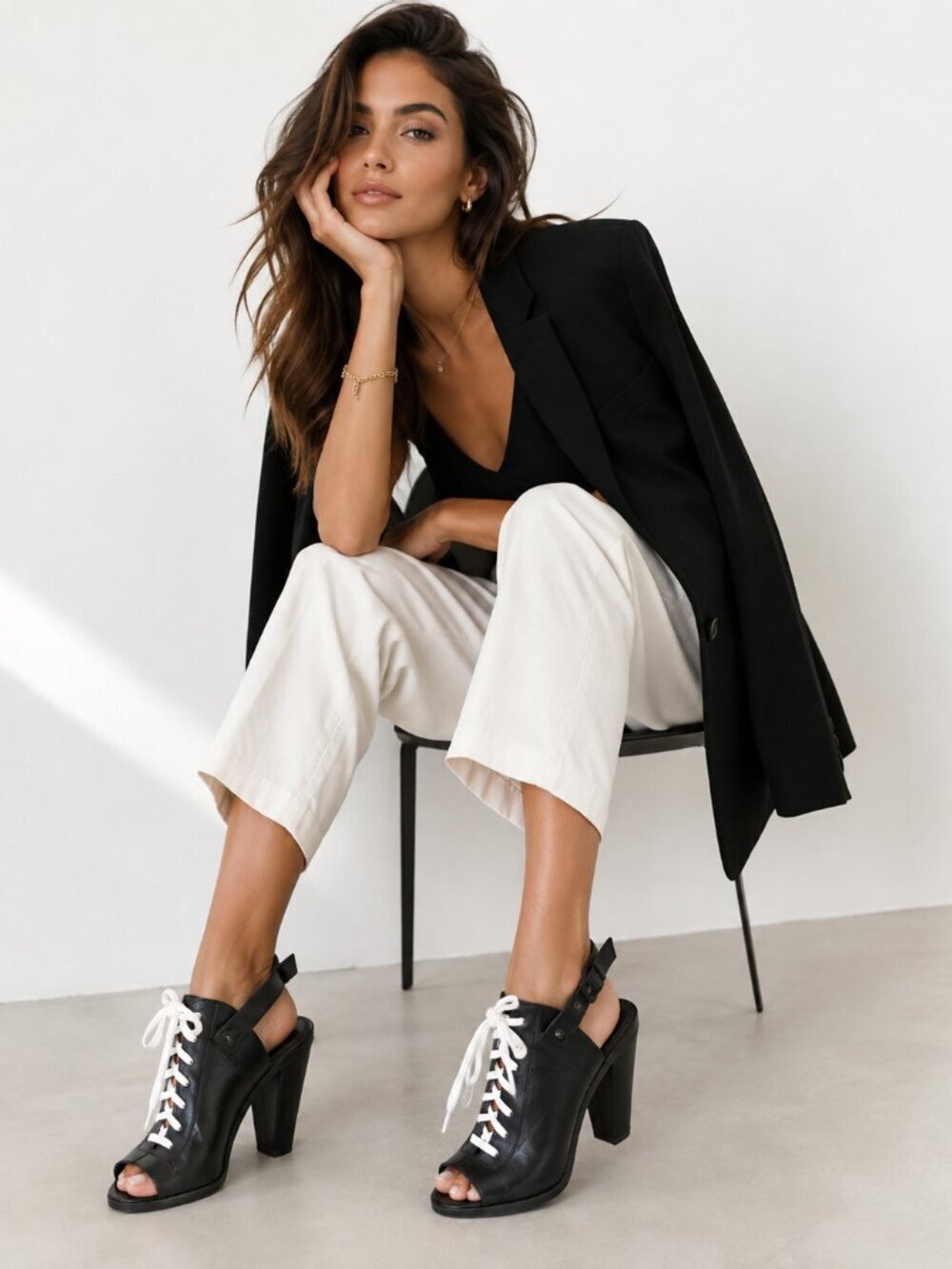 Rag & Bone Black Lace-Up Peep Toe Heels Size 41 – Never Worn